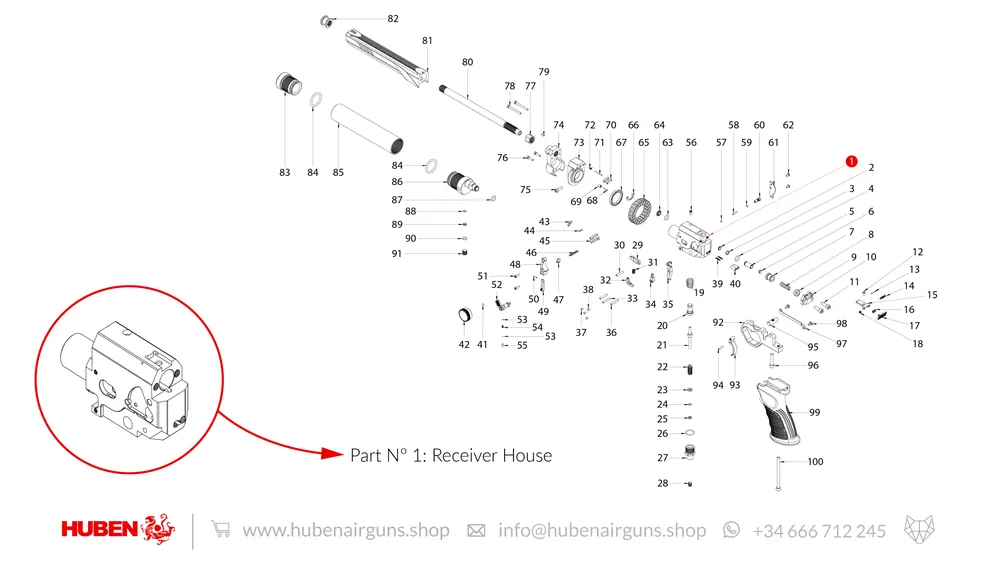 Spare Parts for Huben GK1 Air Pistol