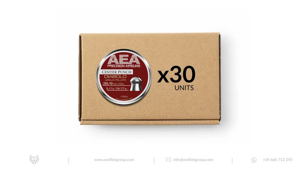 AEA Master Box Center Punch Diabolo Pellets · Domed · Cal .35 (9mm)