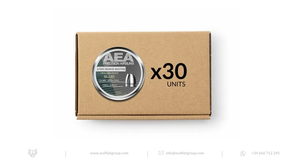 AEA Master Box Long Range Master Hollow Point Slugs – Cal .495 (12.58mm) | 15.6g (240gr)