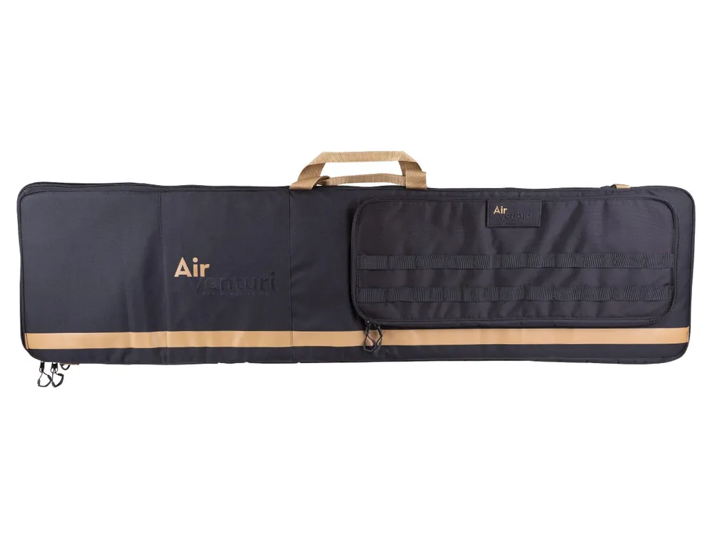 Air Venturi Square Rifle Bag, Zippered Pocket, Black/Tan