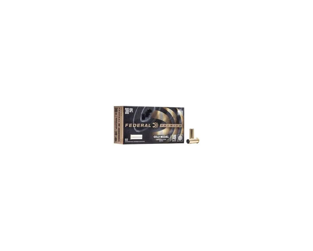 Federal 38 Special 148 Grain Gold Medal Match Wad Cutter Ammo Box of 50