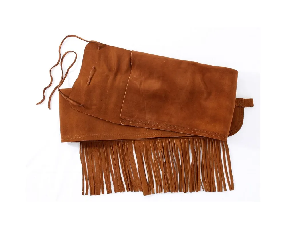 Fringed Rifle Cover 53", Suede Leather