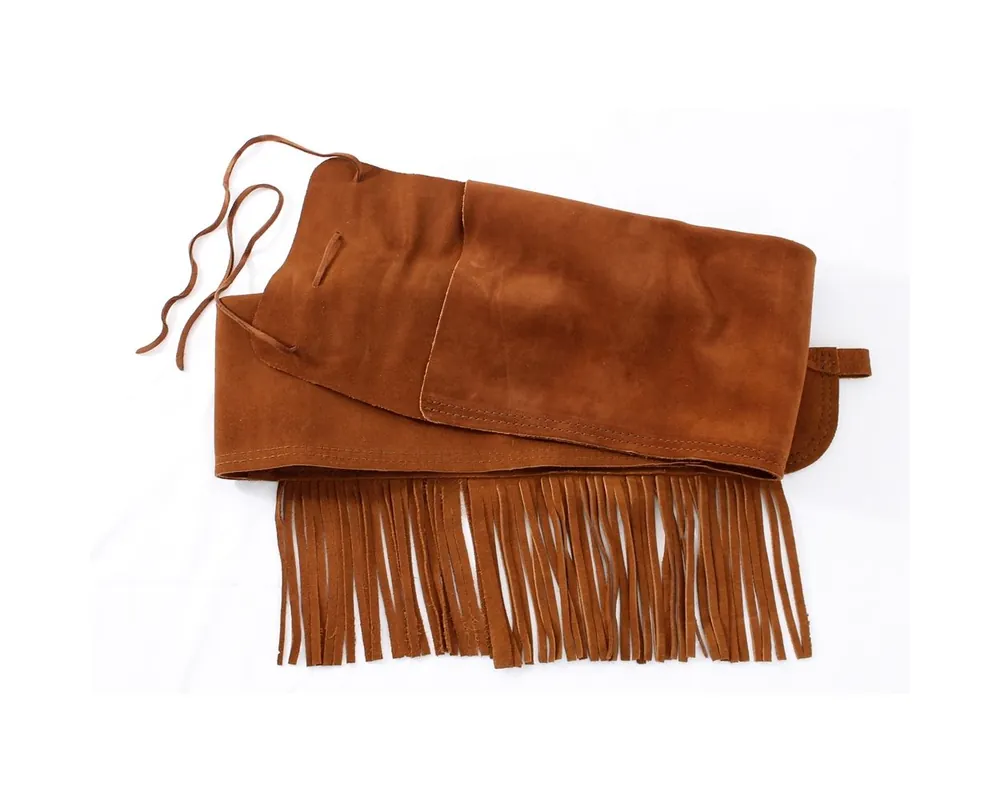 Fringed Rifle Cover 60", Suede Leather