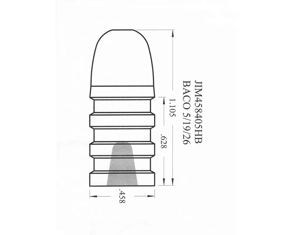 .458" 405 Grain Hollow Base RN 1-Cavity Cast Bullet Mould