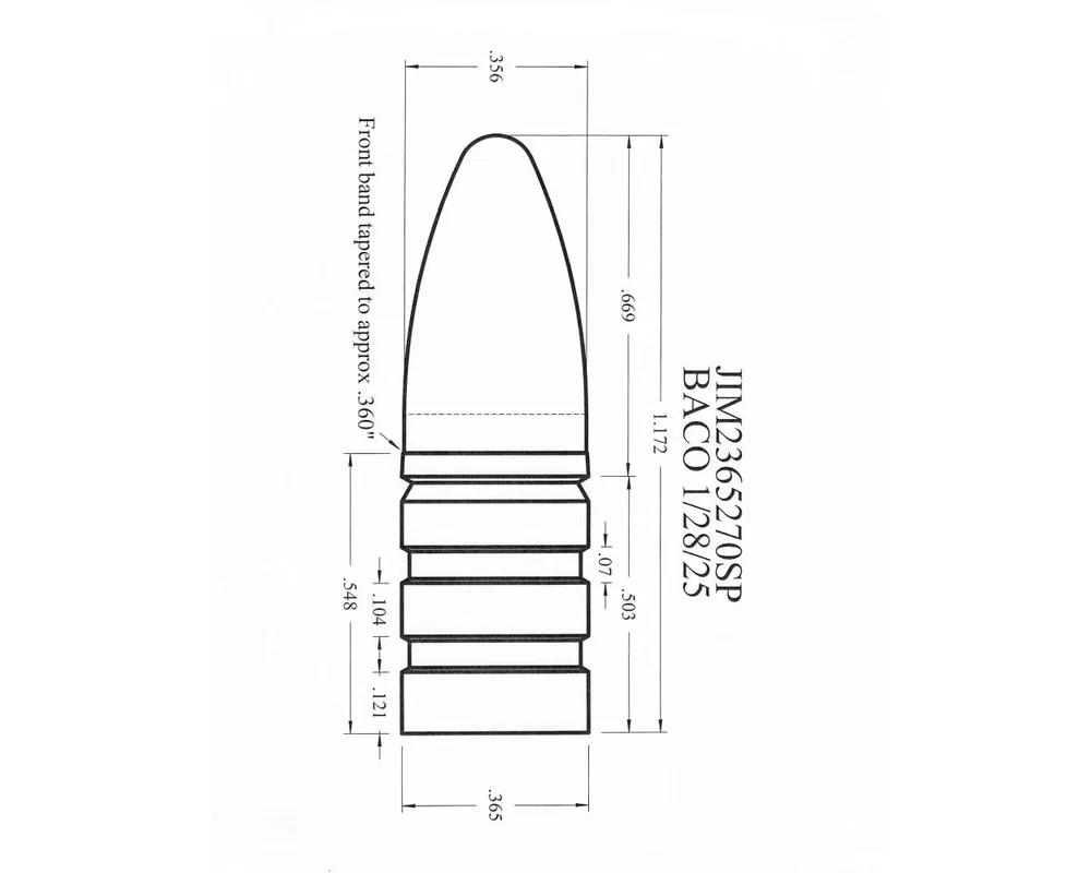 .365" 270 Grain 2-Cavity Spitzer Plain Base Bullet Mould