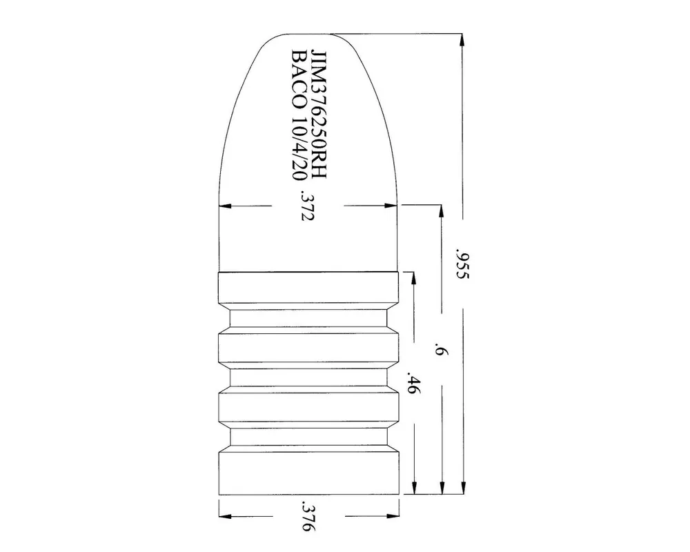 .376" 250 Grain RNFN Cast Bullet Mold for the 38-40 Remington Hepburn 1-Cavity