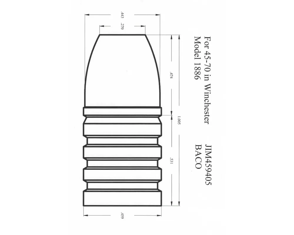 .459" 405 Grain FN Bullet 1-Cavity Mold with Crimp Groove