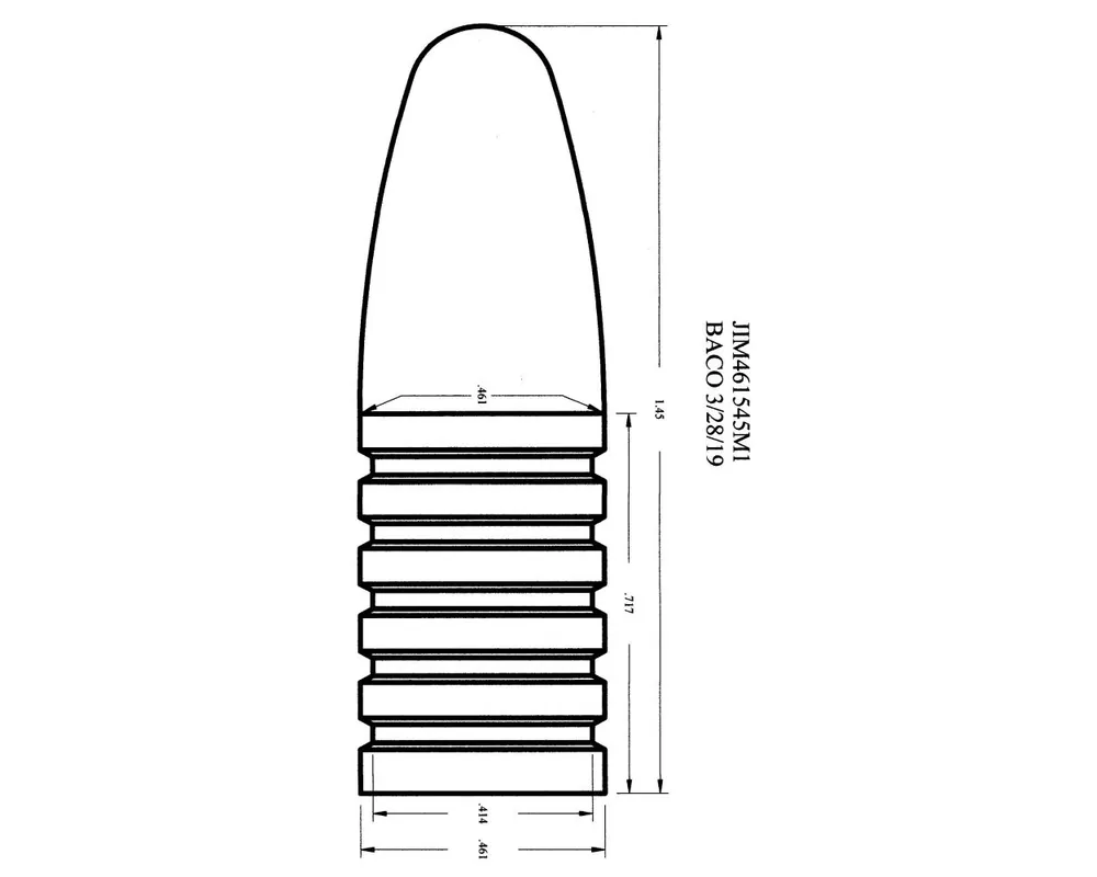 .461" 545 Grain "Money" 1-Cavity Bullet Mould for 461 Gibbs Muzzle Loader