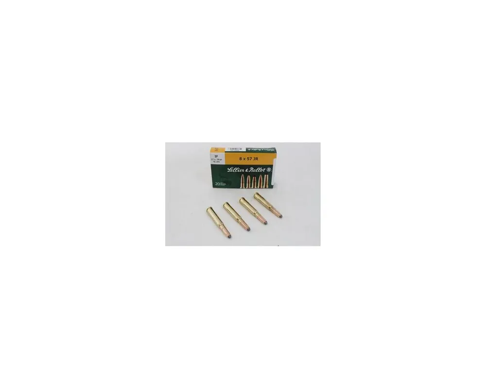 8x57 JR (Rimmed) .318" 196 Grain SP Ammo Box of 20