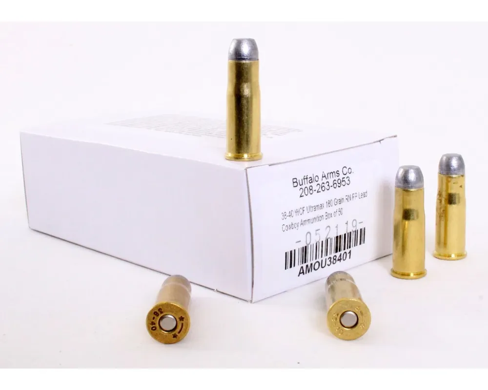 38-40 WCF 180 Grain RN FP Lead Cowboy Ammunition Box of 50