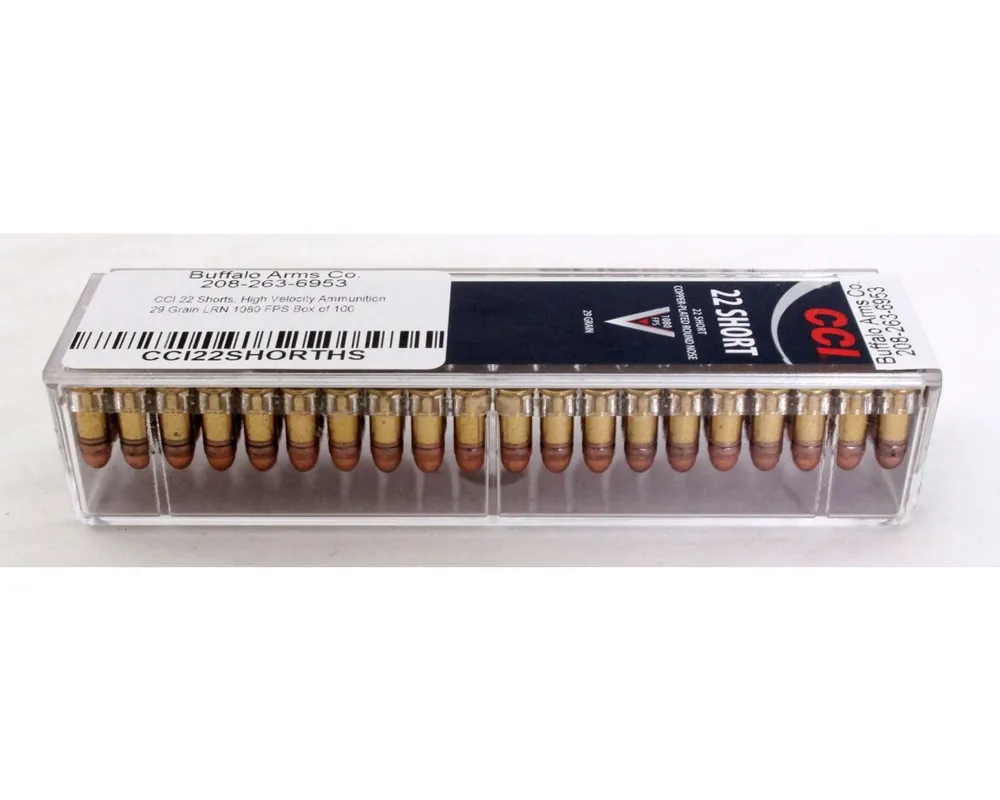 CCI 22 Shorts, High Velocity Ammunition 29 Grain LRN 1080 FPS Box of 100