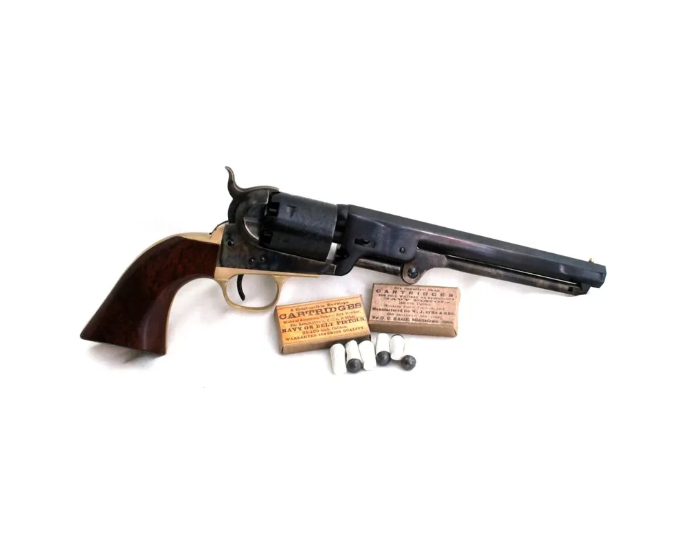 .36 Caliber Percussion Revolver Six Combustible Paper Cartridges