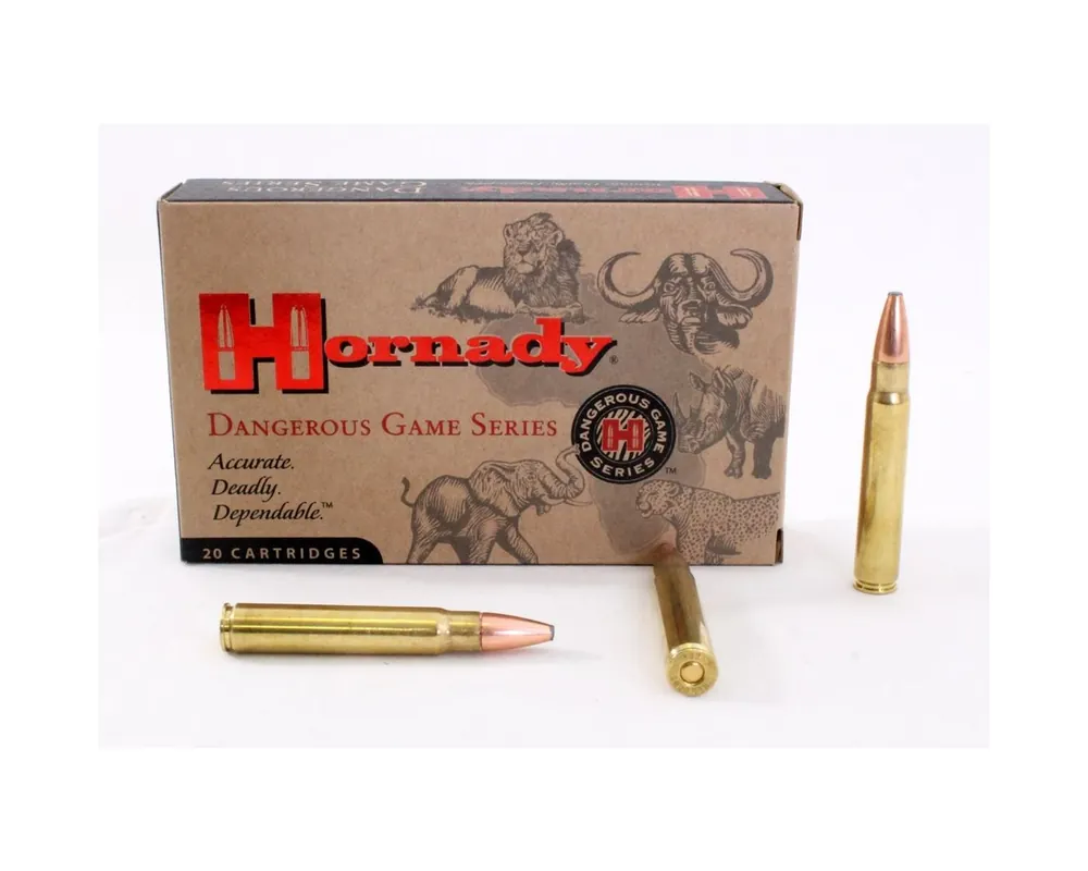 9.3x62 286 Grain SP-RP (spire point-recoil proof) Hornady Dangerous Game Ammo Box of 20
