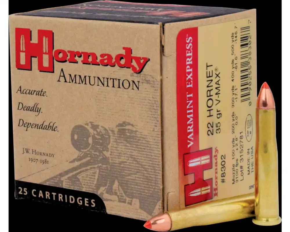 22 Hornet 45 Grain SP Match Ammo Box of 25