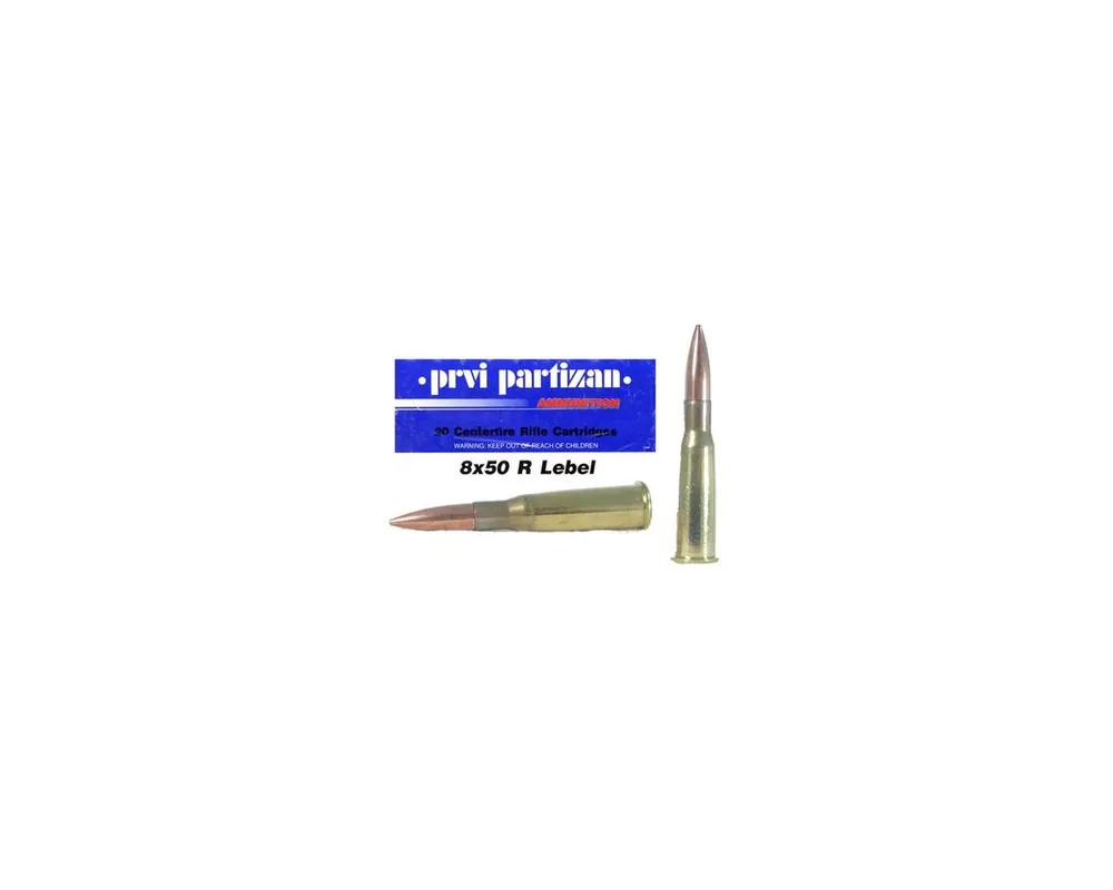 8x50R Lebel Balle D Ammunition 200 Grain FMJ Ammo by Prvi Partizan Box of 20