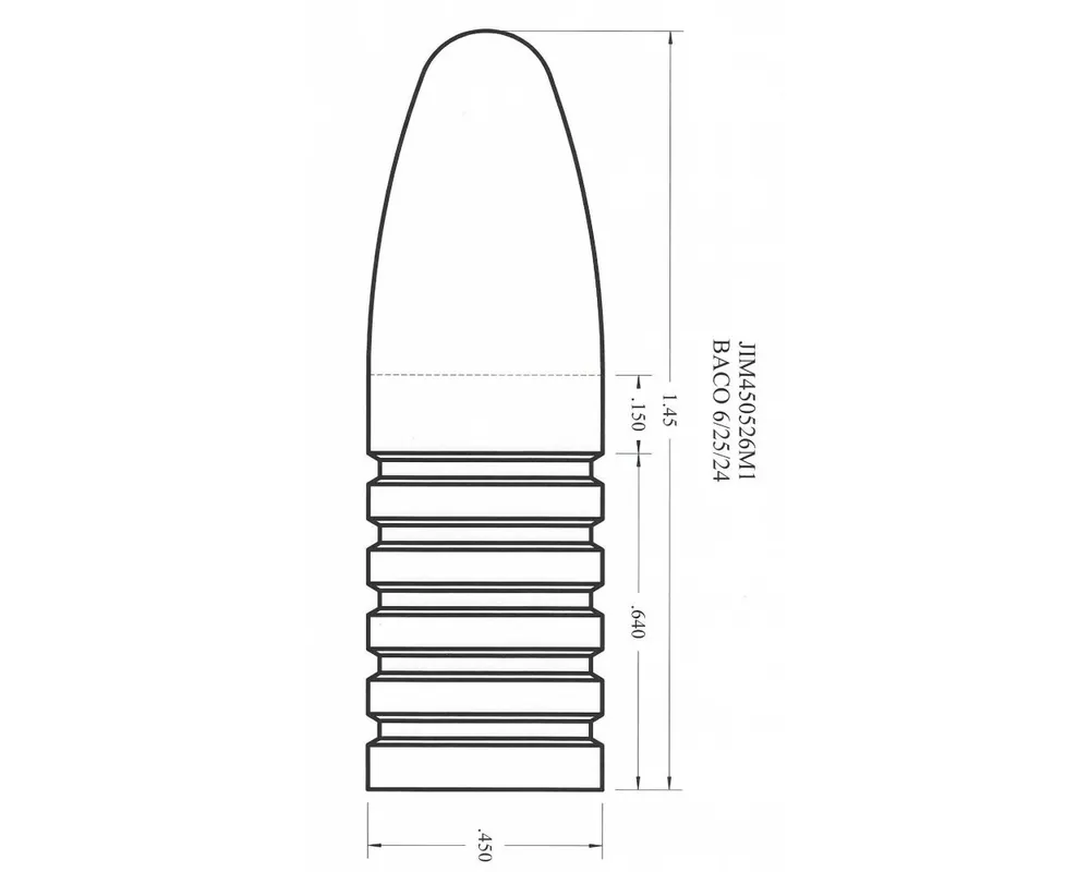 .450" 545 Grain "Money" Mini-Grease Groove Cast Bullet Mould