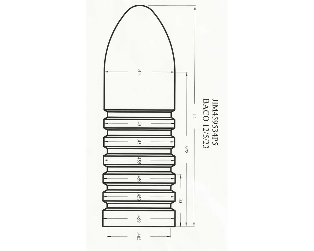 .459" 534 Grain Postell Mold with Reduced First 3 Bands 1-Cavity