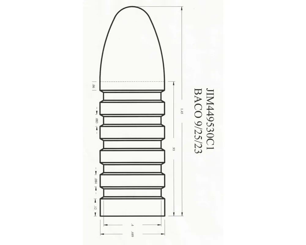 .449" 530 Grain "Creedmoor" 1-Cavity Mini Grease Groove Muzzleloader Bullet Mould