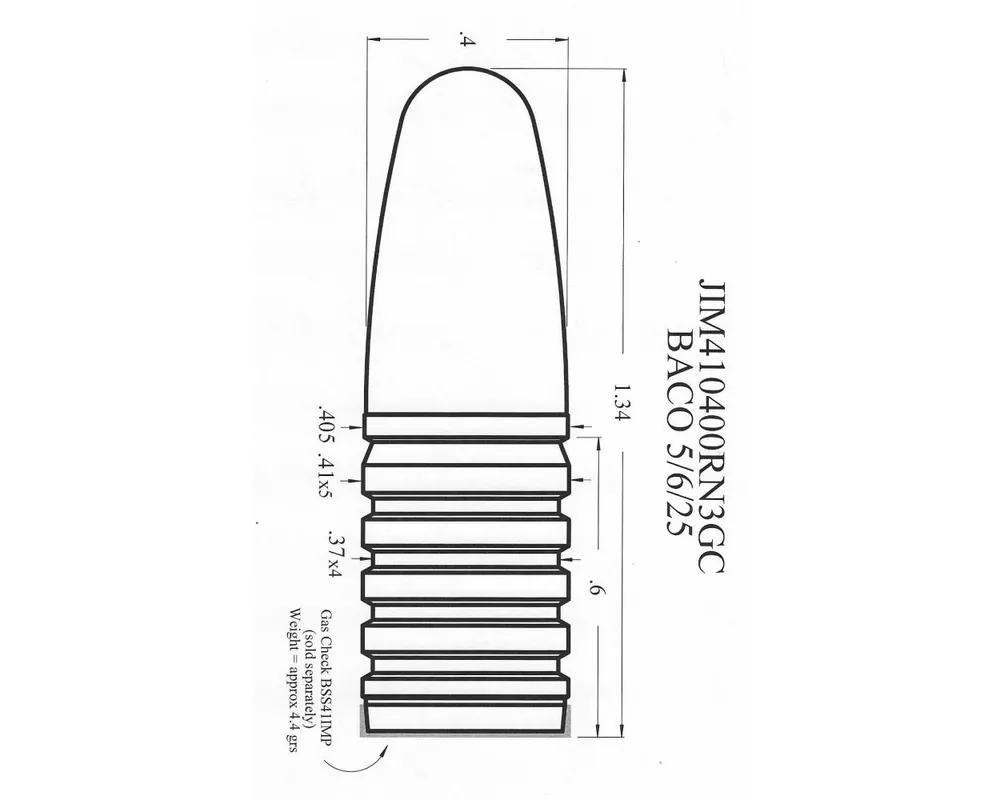 .410" 400 Grain RNGC Cast Bullet Mould