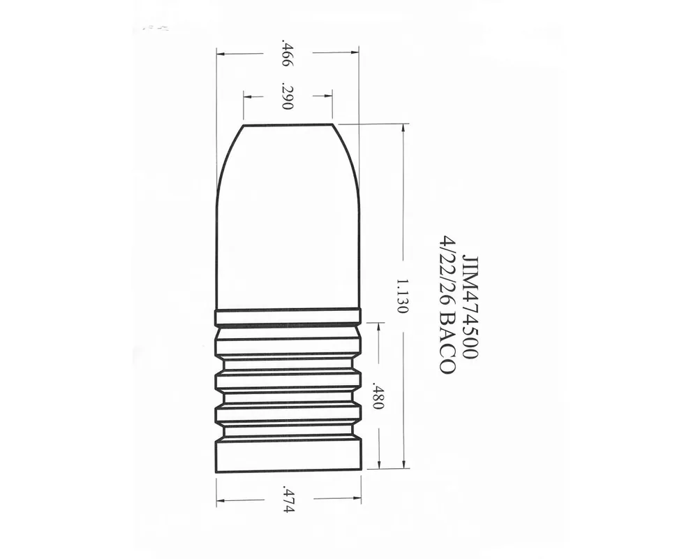 .474" 500 Grain FN 1-Cavity Bullet Mould