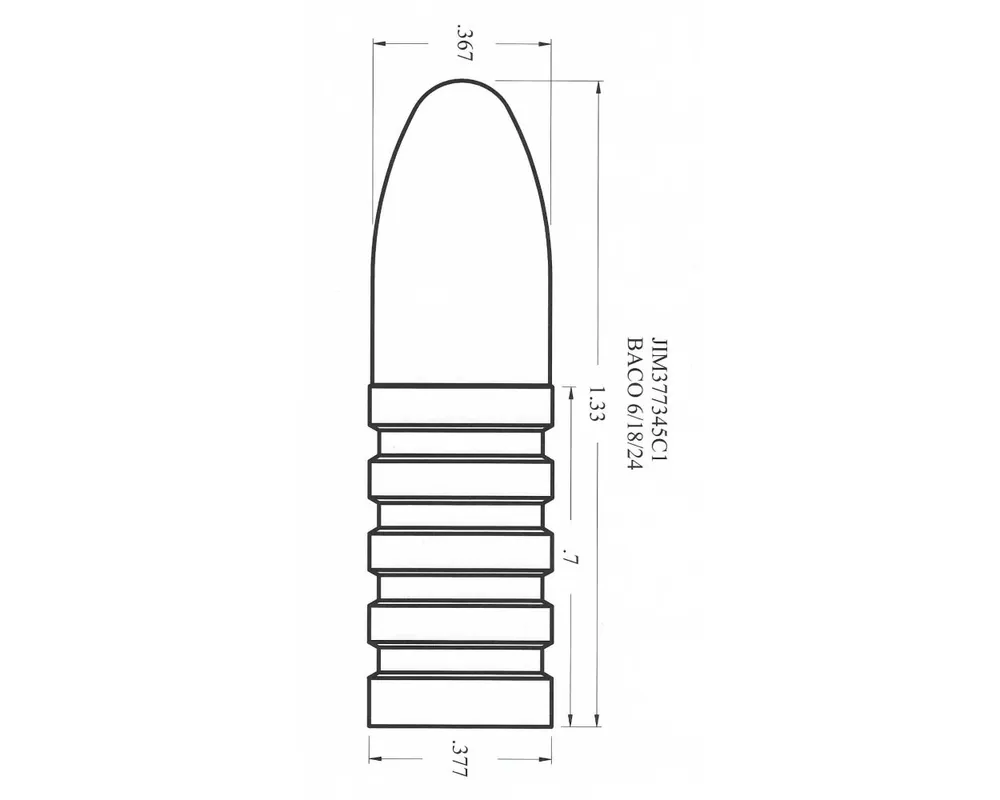 .377" 345 Grain Creedmoor 1-Cavity Bullet Mould
