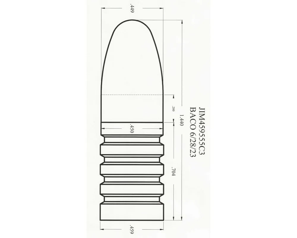 .459" 555 Grain Creedmoor 1-Cavity Bullet Mould Reduced 1st Band
