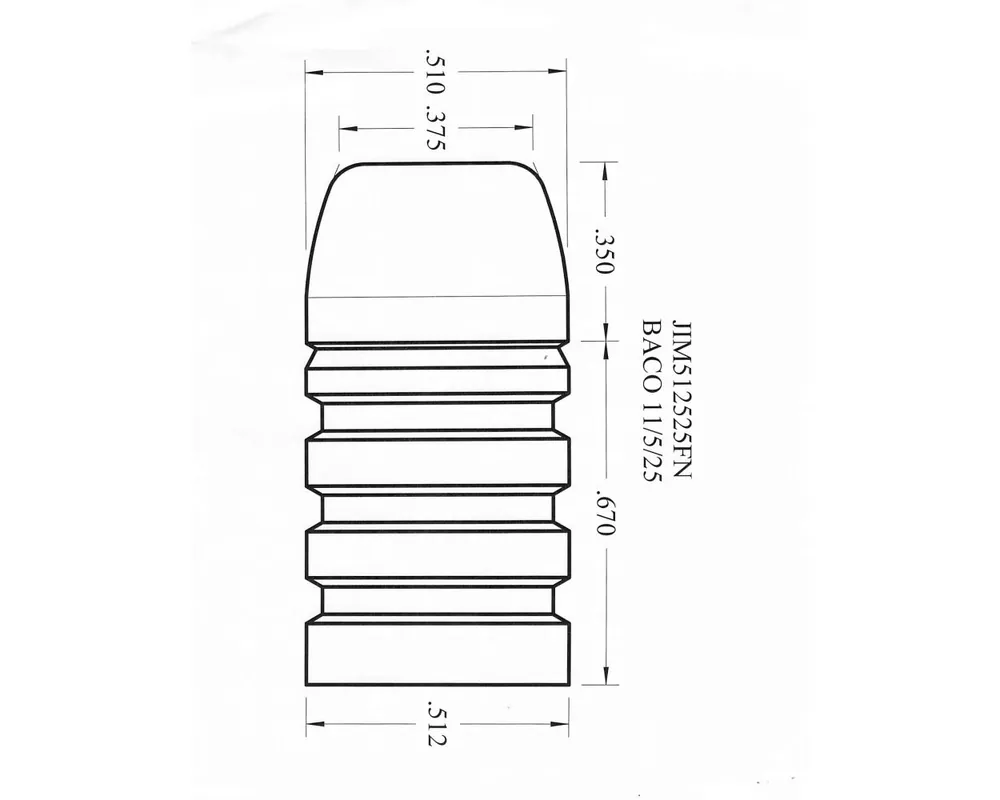 .512" 525 Diameter FN 50 Cast Bullet Mould