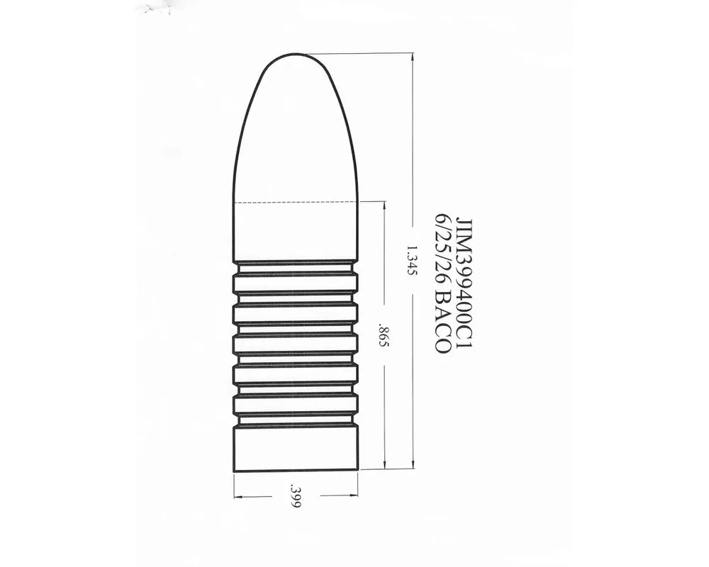 .399" 400 Grain Bullet Mold 1-Cavity Creedmoor