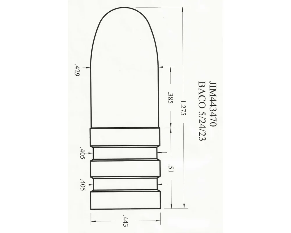 .443" 470 Grain RN Cast Lead Bullet Mold for 43 Spanish Rifles 1-Cavity