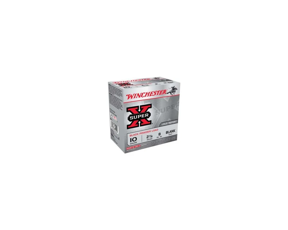 Winchester 2 7/8" 10 Gauge Black Powder Blank Shotgun Ammo Loaded with 8 Drams of Black Powder Box of 25***Discontinued by Mfg***