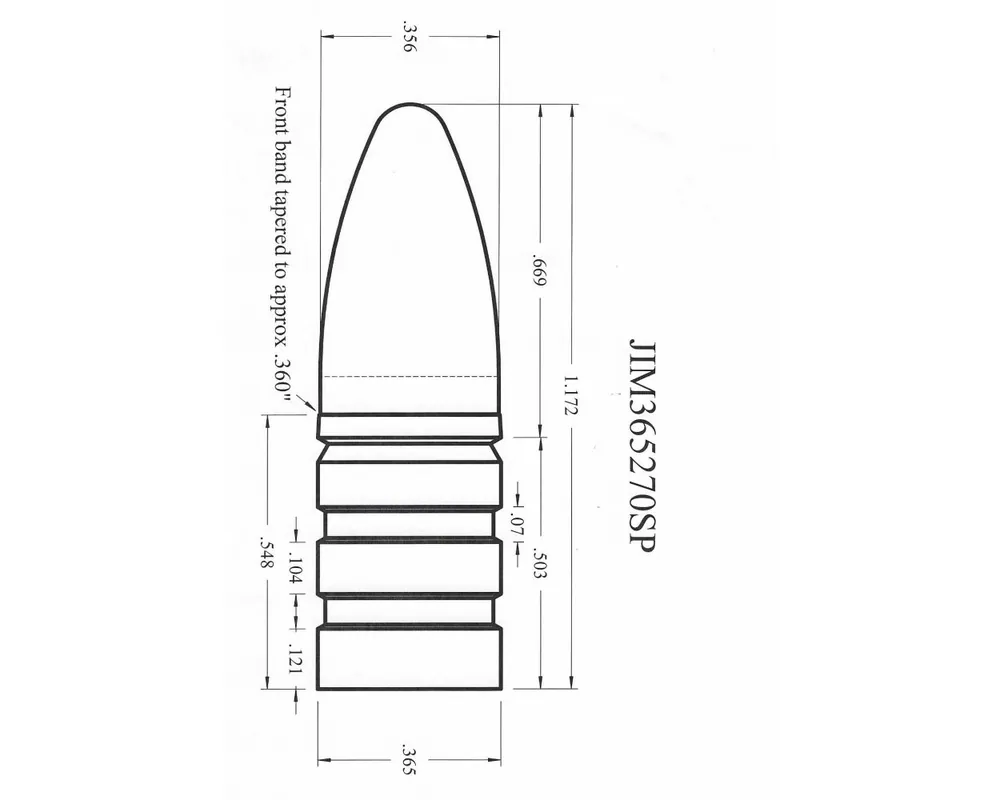 .365" 270 Grain Spitzer Bullet Mold Cup Base Pour 1-Cavity
