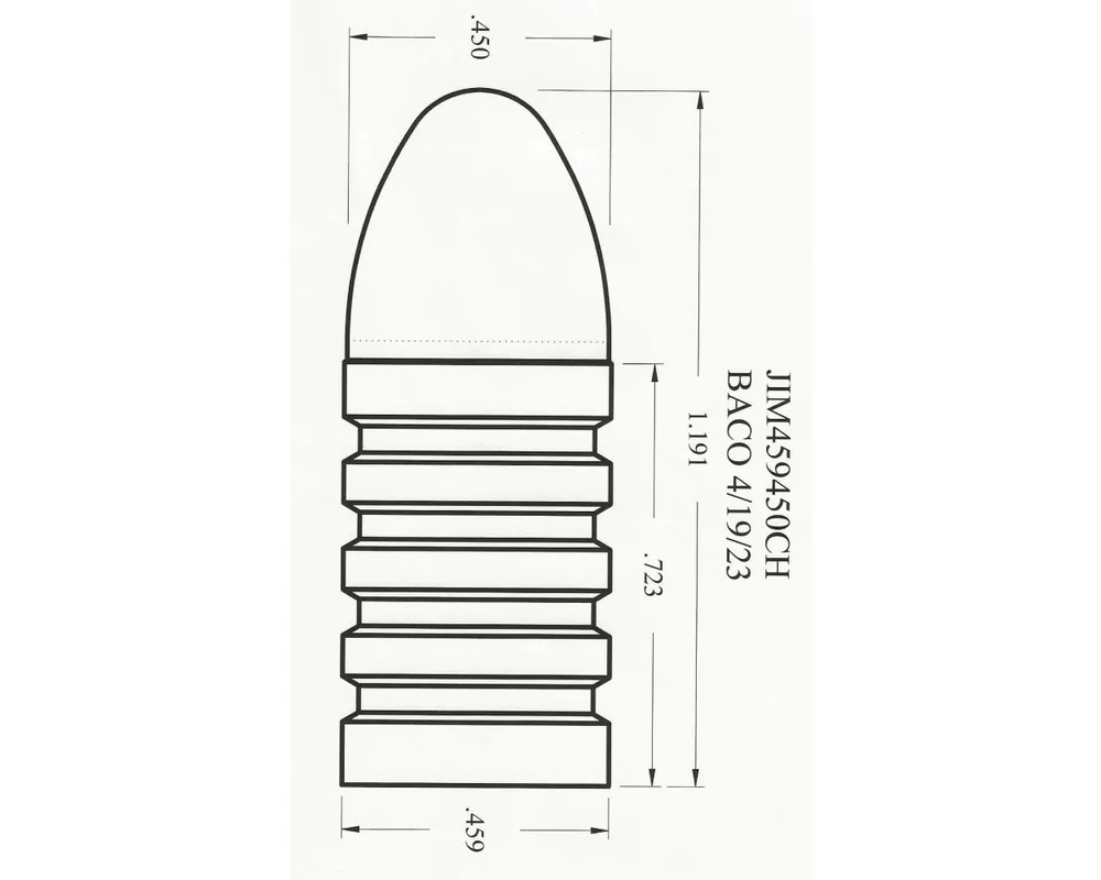 .459" 450 Grain "Chicken Bullet" Cast Bullet Mold 1-Cavity