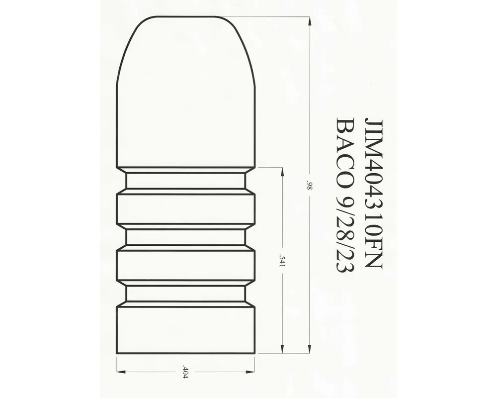 .404" 310 Grain Flat Nose.Muzzle Loader 1-Cavity Bullet Mold