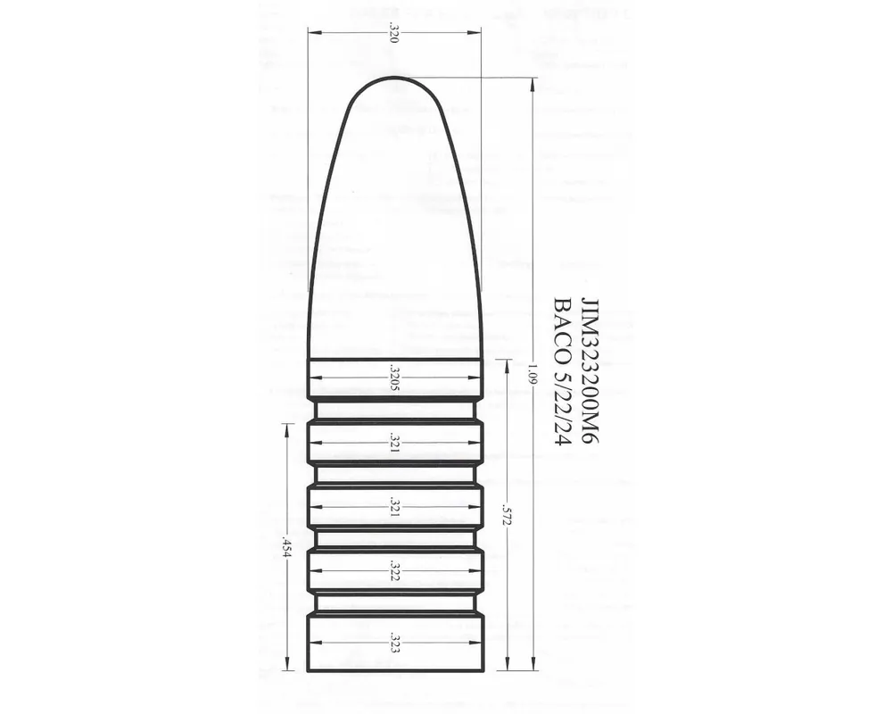 .323" 200 Grain 1-Cavity Money Style Bullet Mould with Reduced Diameter First Four Bands