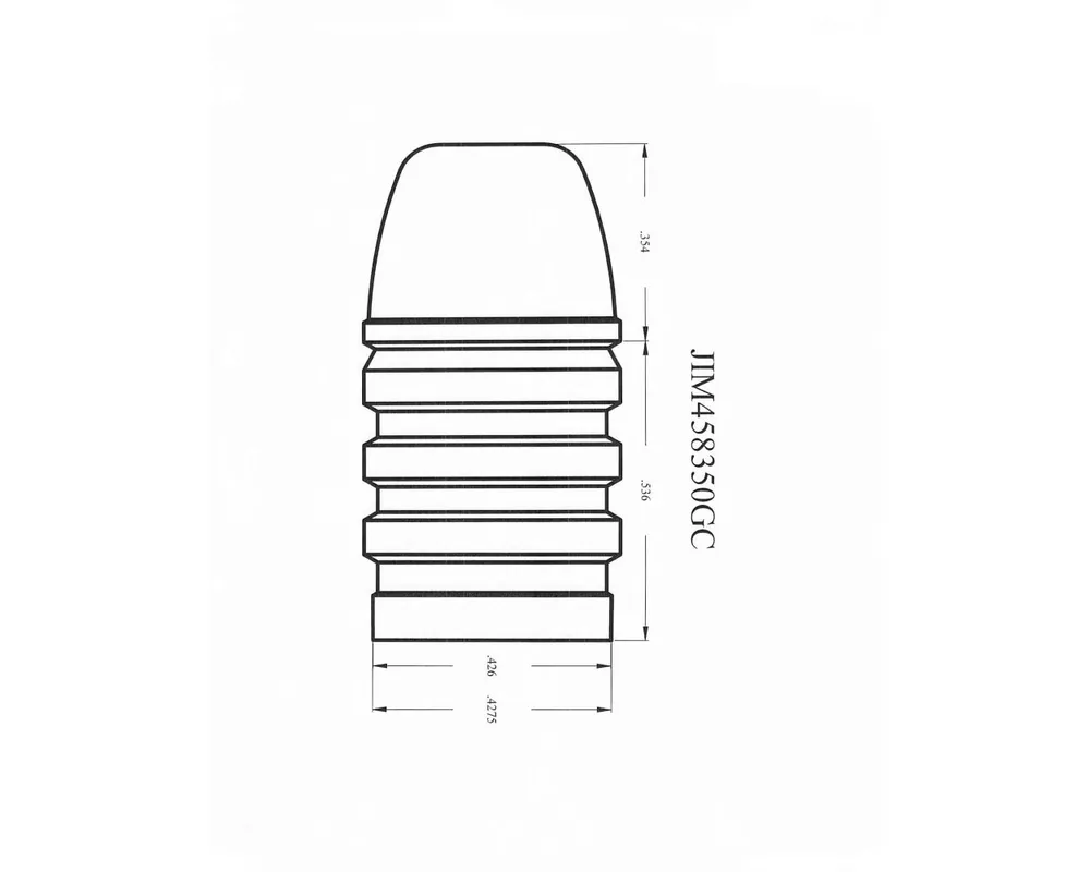 .458" 350 Grain Flat Nose Gas Check 1-Cavity Bullet Mould