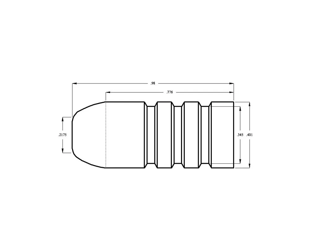 .401" 310 Grain Flat Nose.Muzzle Loader 1-Cavity Bullet Mold