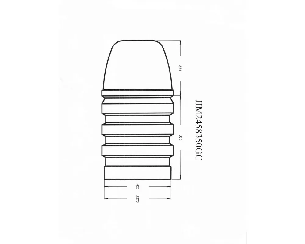 .458" 350 Grain Flat Nose Gas Check 2-Cavity Bullet Mould