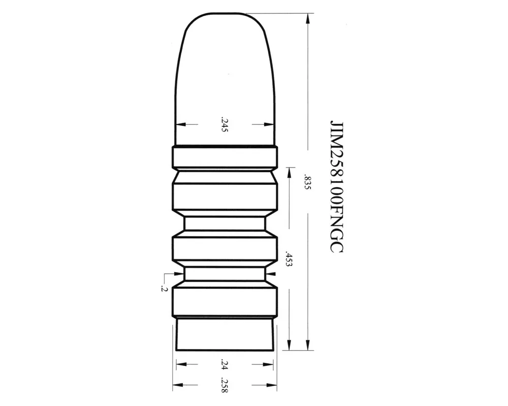 .258" 100 Grn FN GC 2-Cavity Cast Bullet Mould Copy of the RCBS 57903/25-100-FN