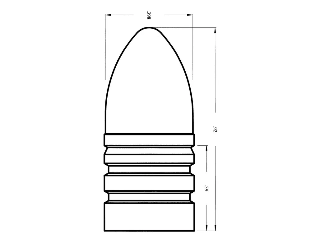 .409" 270 Grain 2-Cavity Spitzer Plain Base Bullet Mould