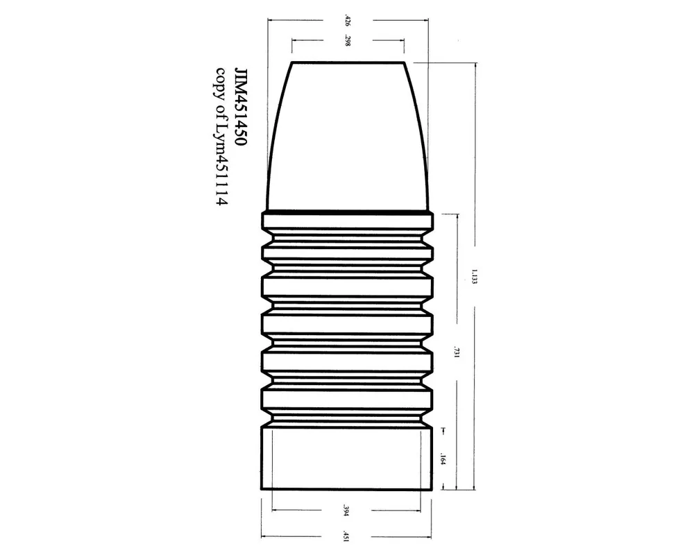 .451" 450 Grain Bullet Copy of Lyman 451114 Volunteer Muzzle Loader Bullet Mold 2-Cavity