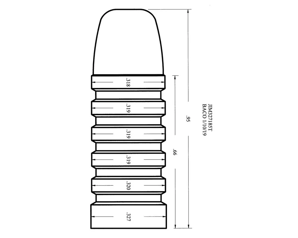 .327" 185 Grain Tapered 1-Cavity Bullet Mould
