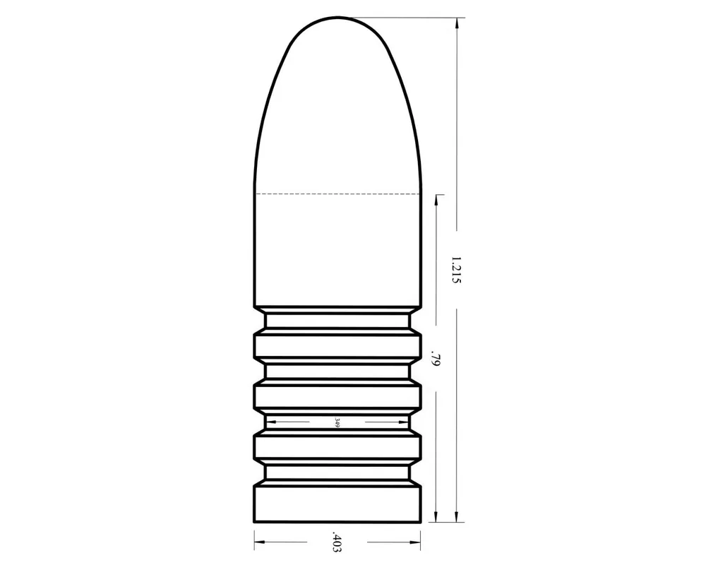 .403" 360 Grain Creedmoor 1-Cavity Bullet Mould