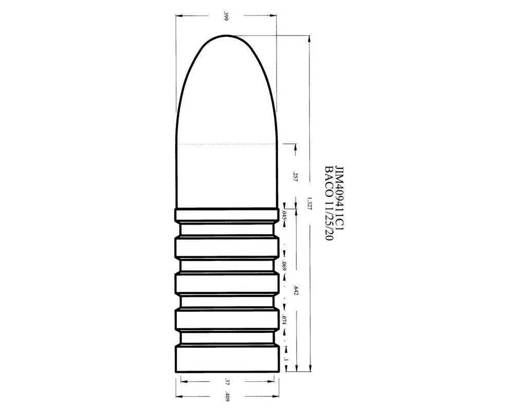 .409" 410 Grain Creedmoor 1-Cavity Bullet Mould