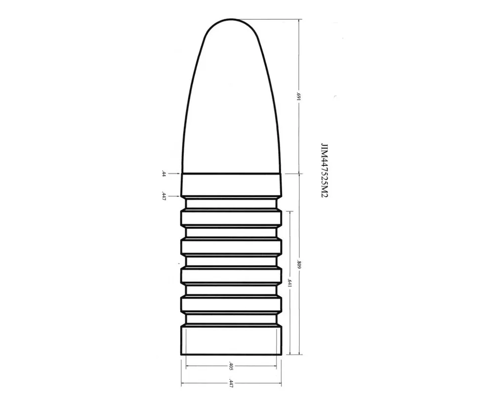 .447" 525 Grain "Money" 1-Cavity Bullet Mould with Tapered First Band