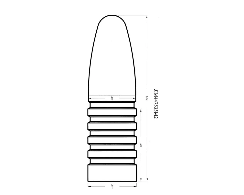 .447" 535 Grain "Money" 1-Cavity Bullet Mould with Tapered First Band