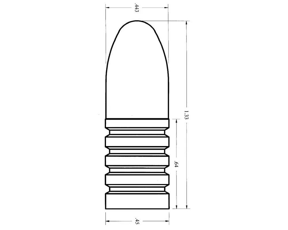 .450" 495 Grain Creedmoor 1-Cavity Cast Bullet Mould
