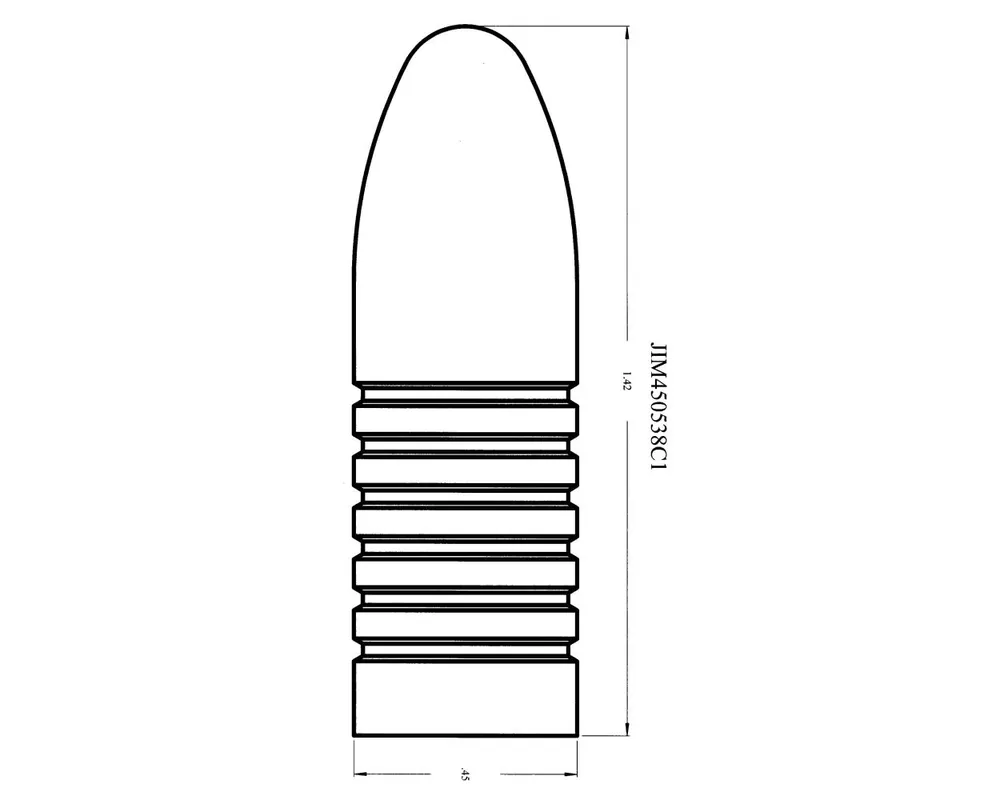 .450" 538 Grain "Creedmoor" 1-Cavity Mini Grease Groove Muzzleloader Bullet Mould