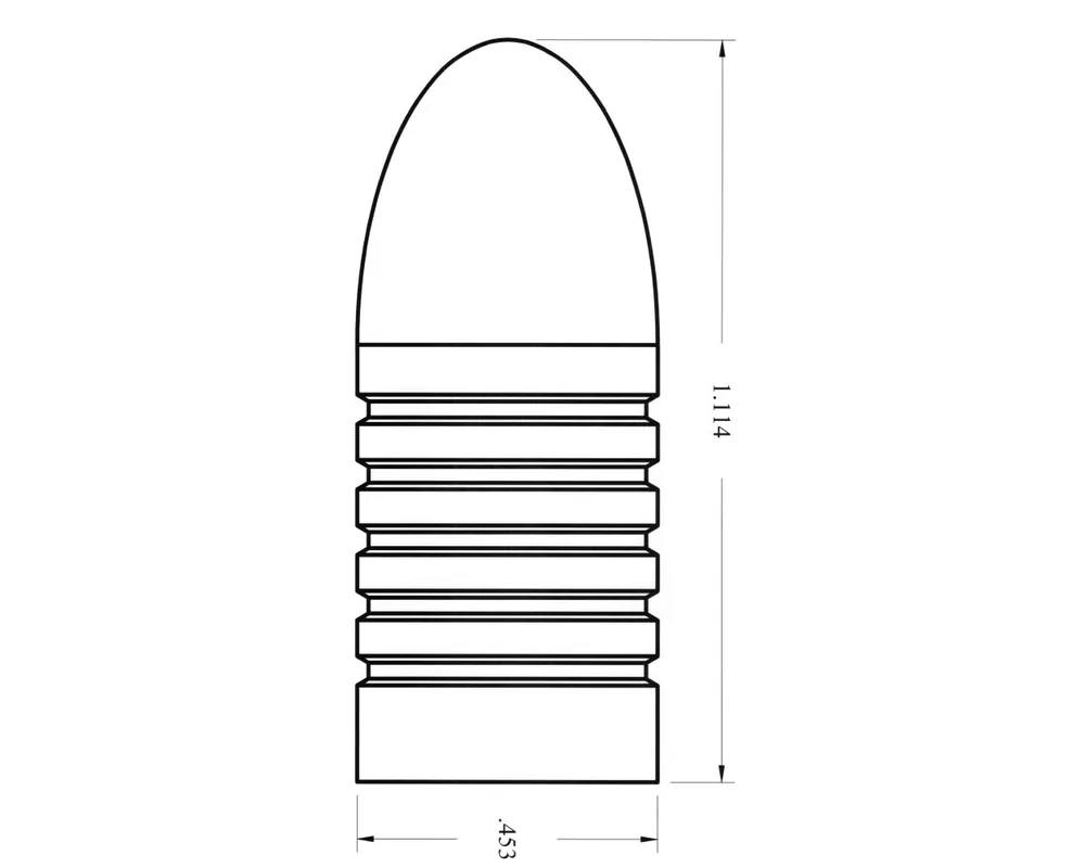 .453" 420 Grain 1-Cavity Muzzle Loading Bullet Mould