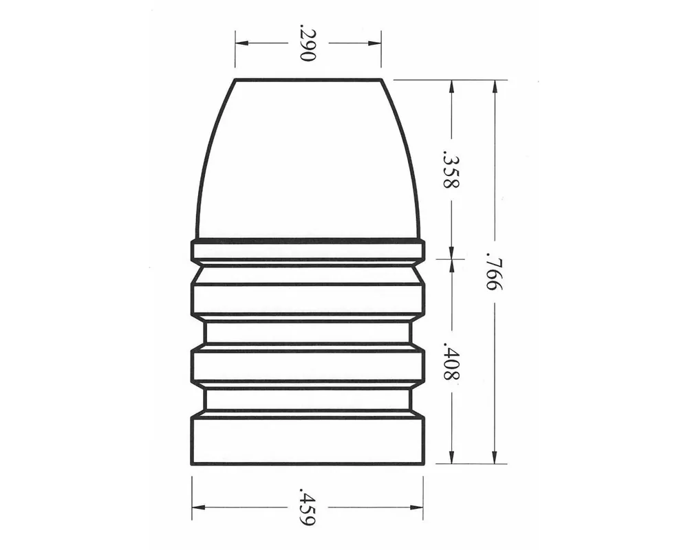 .459" 300 Grain FN Bullet 1-Cavity Cast Bullet Mold with Crimp Groove