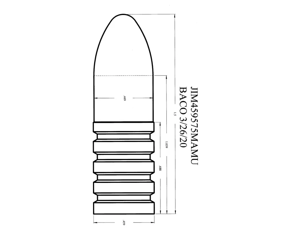 .459" 575 Grain Mamu 1-Cavity Cast Bullet Mould